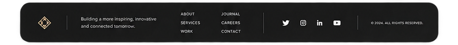 Footer section with final navigation and brand signal
