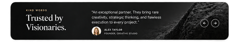 Client testimonial and trust section
