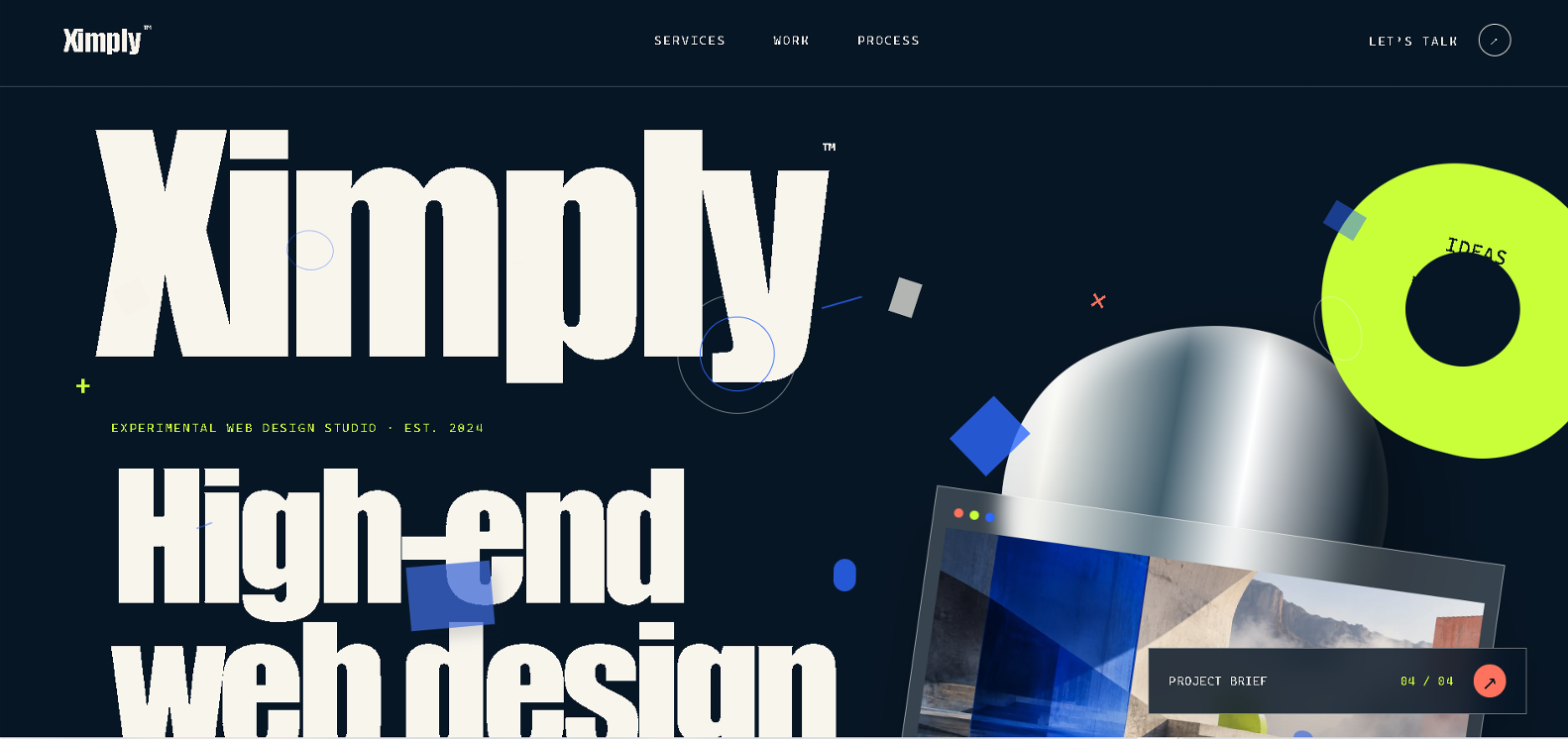 Screenshot of Ximply prototype site